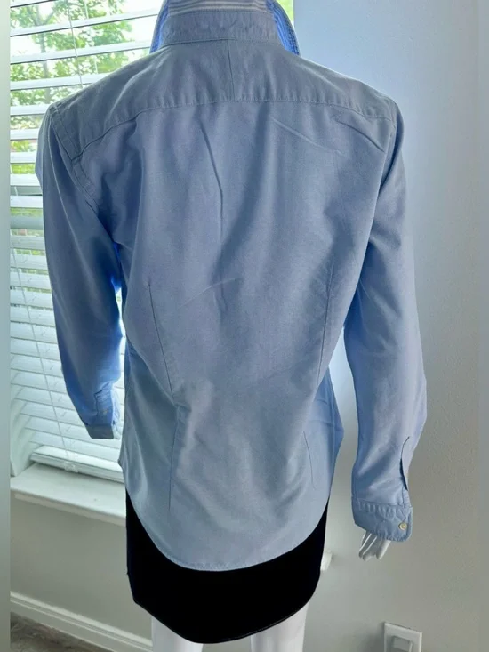 Polo Ralph Lauren. Women's Oxford Cotton Shirt, Size 10. Light Blue. Features - Picture 6 of 16